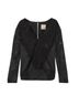 Mason 100% Silk Solid Black Long Sleeve Blouse Size 6 - photo 1