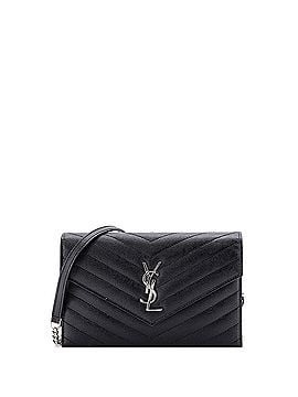 Saint Laurent Classic Monogram Wallet on Chain Matelasse Chevron Leather Small (view 1)