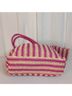 Bueno 100% Straw Stripes Pink Ivory Tote One size - photo 5