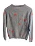 Philosophy 100% Cashmere Stars Gray Pink Pullover Sweater Size M - photo 2