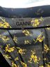 Ganni 100% Viscose Floral Black Yellow Active Dress Size 8 - photo 3