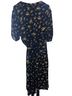 Ganni 100% Viscose Floral Black Yellow Active Dress Size 8 - photo 2