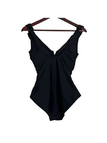 DKNY Ruffle Plunge Underwire Tummy Control One Piece Swimsuit (view 2)