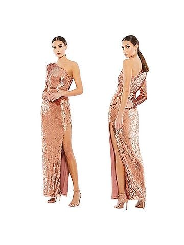 Mac Duggal Sequin One Shoulder Column Cocktail Dress (view 1)
