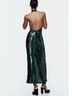 Zara 100% Polyester Solid Green Cocktail Dress Size XS - photo 6