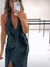 Zara 100% Polyester Solid Green Cocktail Dress Size XS - photo 7
