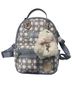 Juicy Couture Checkered-gingham Blue White Leather Backpack One size - photo 1