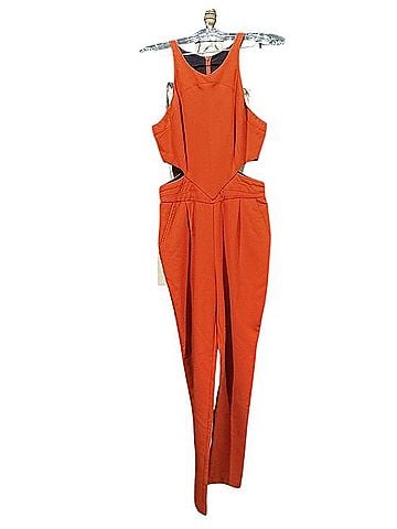 Hunter Bell Orange Cutout Jumpsuit Jumpsuit (view 1)