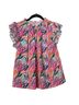 THML 100% Polyester Print Pink Orange Sleeveless Blouse Size S - photo 1