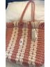 Cali 100% Raffia Stripes Orange Ivory Tote One size - photo 8