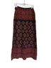 Peruvian Connection 100% Pima Cotton Floral Aztec Or Tribal Print Black Red Formal Skirt Size XL - photo 1