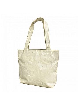 Chanel Chanel Leather Tote Bag, White, Women's (view 1)