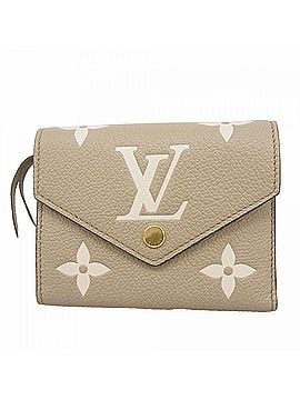 Louis Vuitton Louis Vuitton Tri-fold Wallet Monogram Empreinte Bicolor Portefeuille Victorine M81861 Tourterelle Cream Ladies (view 1)