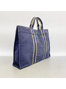 Hermès Hermes Fourre-Tout MM Canvas Tote Bag, Navy/Khaki, Men's/Women's (view 2)