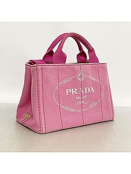 Prada Prada Canapa Canvas Handbag, Pink, 2-way Bag for Women (view 2)