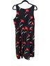 Ann Taylor 100% Polyester 100% Polyester Floral Black Red Casual Dress Size 12 - photo 2