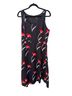 Ann Taylor 100% Polyester 100% Polyester Floral Black Red Casual Dress Size 12 - photo 1