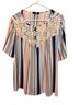 Cure Stripes Multi Color Short Sleeve Blouse Size 1X - photo 1