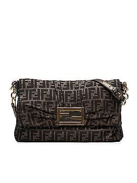 Fendi Large Zucca Canvas Glitter Mia Flap Shoulder Bag (view 1)