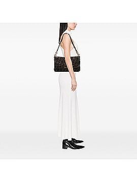 Fendi Large Zucca Canvas Glitter Mia Flap Shoulder Bag (view 2)