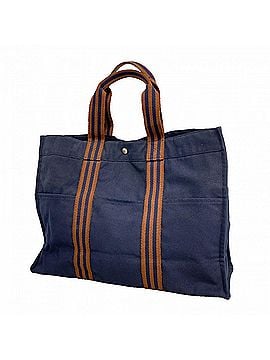 Hermès Hermes Fourre-Tout GM Canvas Tote Bag, Navy, Men's &amp; Women's (view 1)