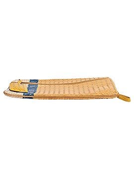 Bottega Veneta Bottega Veneta Intreciatto Zipped Clutch Bag in Yellow Leather (view 2)