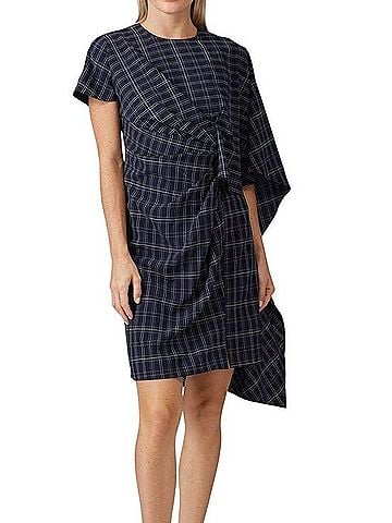 Prabal Gurung Plaid Cape Dress Casual Dress (view 1)