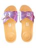 FitFlop 100% Leather Multi Color Pink Purple Sandals Size 7 - photo 1