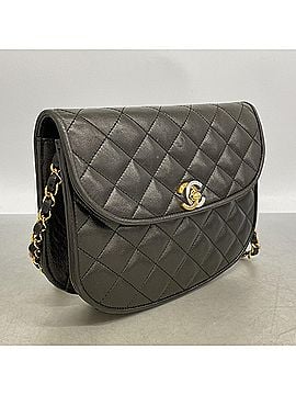 Chanel Chanel Matelassé Shoulder Bag, Paris Limited Edition, Chain Shoulder, Lambskin, Black &amp; Gold, Women's (view 2)