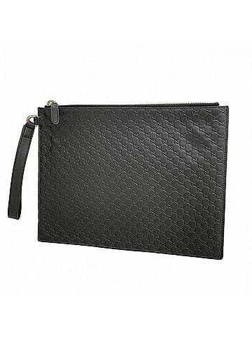 Gucci Gucci Clutch Bag Microguccissima 544477 Leather Black Men's (view 1)