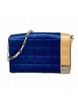 Chanel Chanel Chocolate Bar Chain Shoulder Bag, Satin, Navy Orange, Women's (view 1)