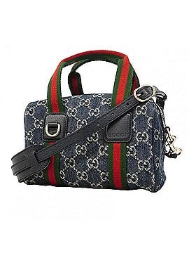Gucci Gucci Sherry Line Handbag 859975 Denim Blue Champagne 2-way Bag for Women (view 1)