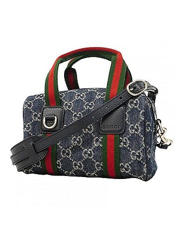 Gucci Gucci Sherry Line Handbag 859975 Denim Blue Champagne 2-way Bag for Women (view 1)
