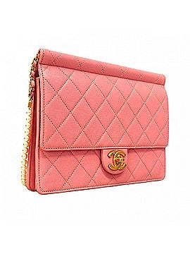 Chanel Chanel Matelassé Chain Shoulder Bag, Leather, Pink, Women's (view 2)