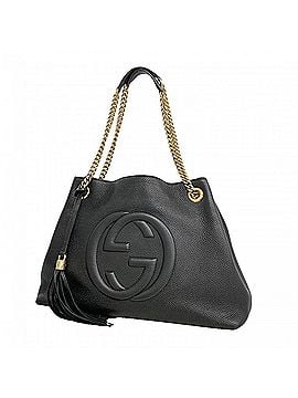 Gucci Gucci Soho Shoulder Bag 536196 Leather Black Champagne Women's (view 1)