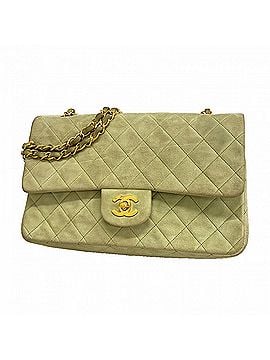 Chanel Chanel Matelassé Shoulder Bag, Double Flap, Chain, Suede, Green, Women's (view 1)