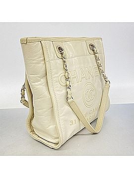 Chanel Chanel Deauville Chain Tote Bag, Leather, Ivory, Women's (view 2)