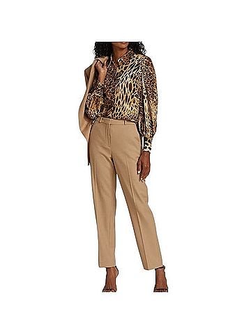 Elie Tahari Animal Print Balloon-Sleeve Blouse Long Sleeve T-Shirt (view 2)