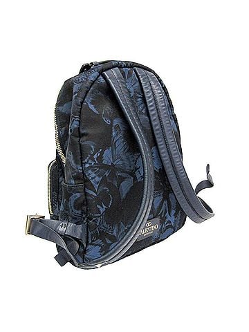 Valentino Garavani Valentino Garavani Lockstuds Butterfly Women's Nylon,Leather Backpack Blue,Dark Navy (view 2)