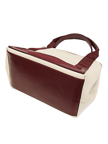 Balenciaga Balenciaga Navy Cabas S 339933 Women's Canvas,Leather Handbag Bordeaux,Off-white (view 2)