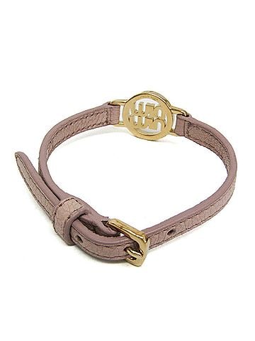 Miu Miu Miu Miu MADRAS Leather,Metal Rhinestone Charm Bracelet Light Pink (view 2)