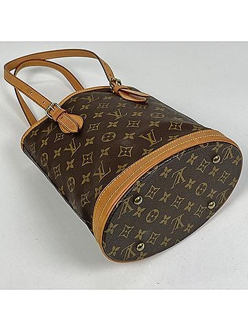 Louis Vuitton Louis Vuitton Petite Bucket PM Tote Bag, Monogram Brown, M42238, Women's (view 2)