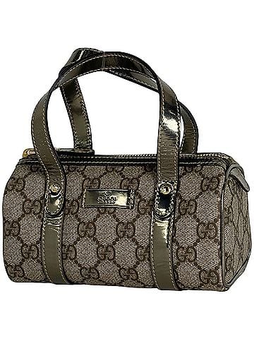 Gucci Gucci GG pattern mini handbag, metallic coated canvas, beige, 190400, women's. (view 1)