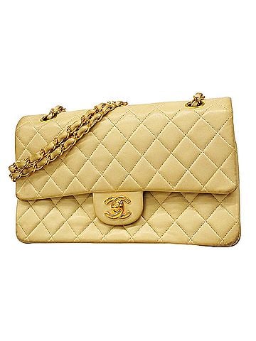 Chanel Chanel Matelassé Shoulder Bag, Double Flap, Chain, Lambskin, Beige, Women's (view 1)