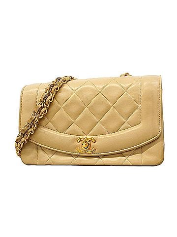 Chanel Chanel Diana Chain Shoulder Bag, Lambskin, Beige, Women's (view 1)