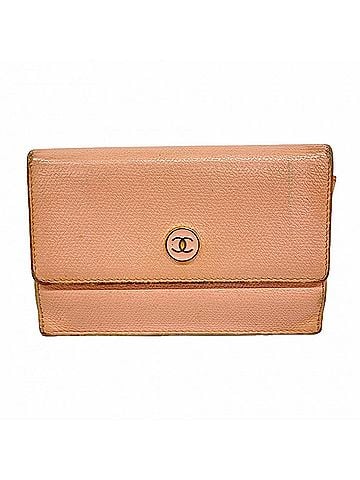 Chanel Chanel Coco Button Leather Wallet/Coin Case, Pink, Women's (view 1)