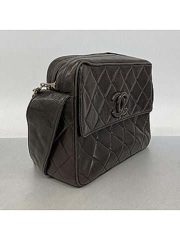 Chanel Chanel Matelassé Shoulder Bag, Lambskin, Black, Women's (view 2)