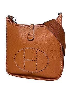 Hermès Hermes Evelyne II Perforated H Logo Shoulder Bag, Veau Epsom Leather, Cognac, Women's (view 1)