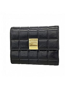 Chanel Chanel Tri-fold Wallet, Chocolate Bar Design, Lambskin, Black, Women's (view 1)
