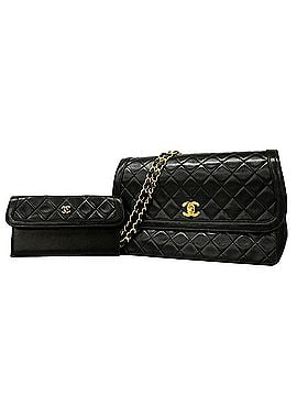 Chanel Chanel Matelassé Chain Shoulder Bag, Lambskin, Black, Women's (view 1)